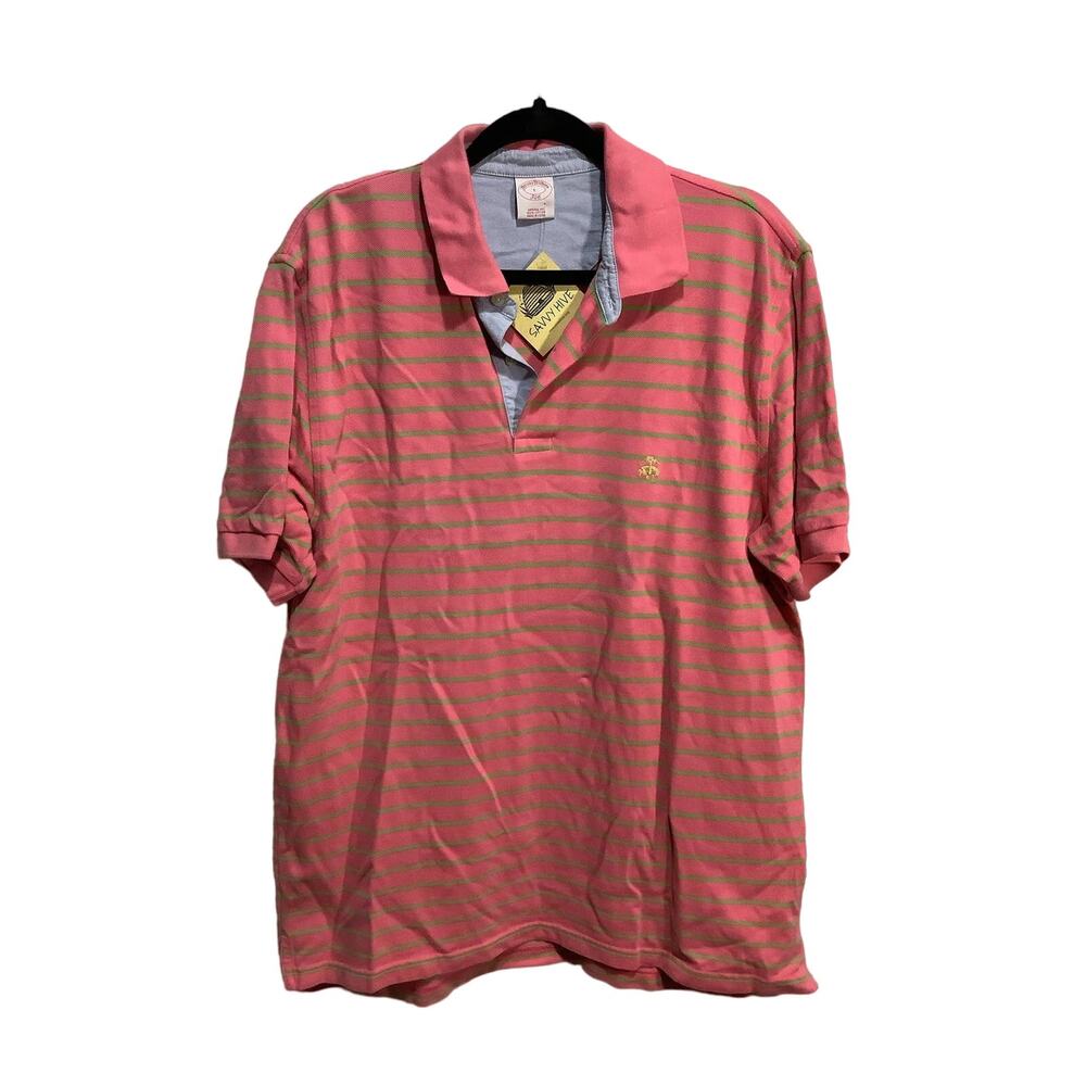 Pink and Green Brooks Brothers Polo